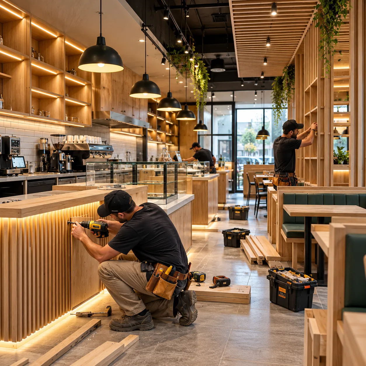 Cafe and restaurant carpentry project in Dubai
