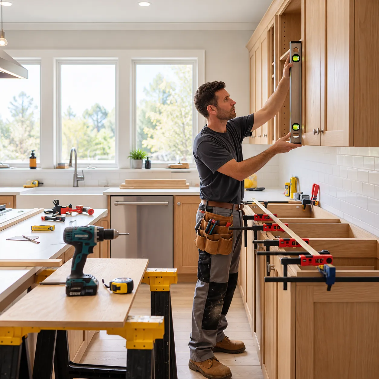 Custom kitchen carpentry project in Dubai