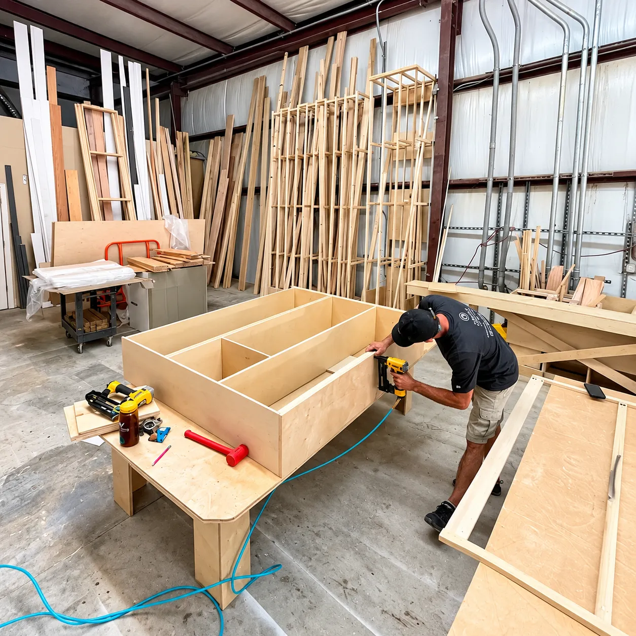 Custom TV unit and wall panel carpentry Dubai