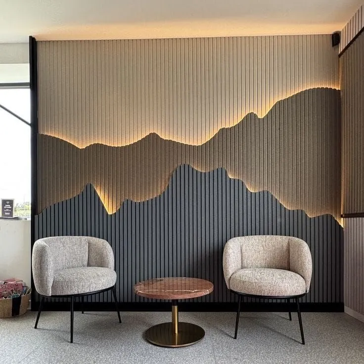 Wooden wall panel and feature wall carpentry in Dubai