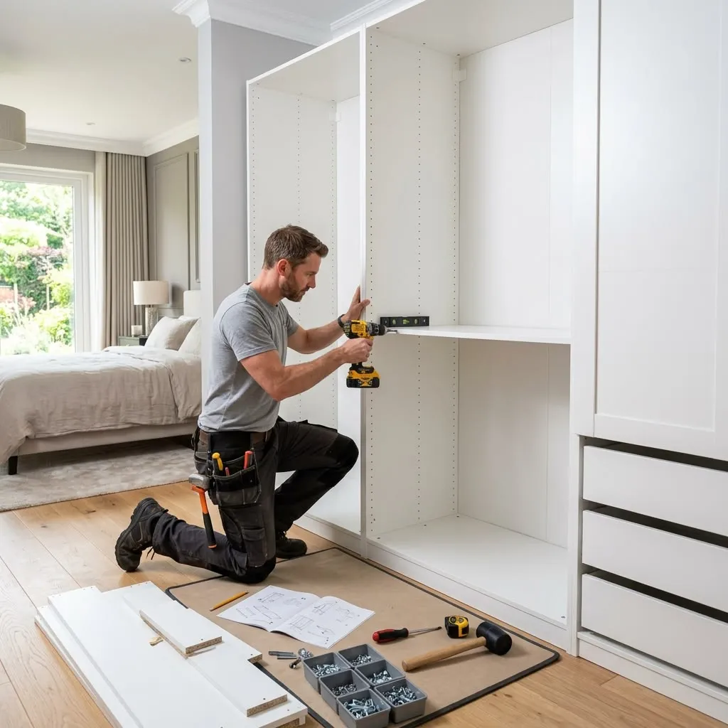 Custom wardrobe carpentry project in Dubai